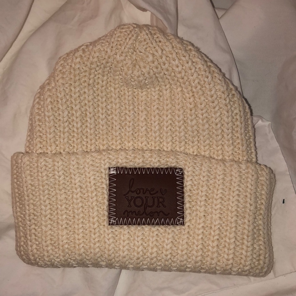Love Your Melon Beige Cuffed Beanie